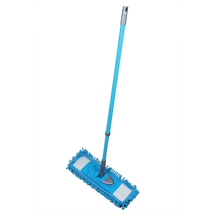 floor cleaner microfiber flat mop blue foldable plastic board and connector
