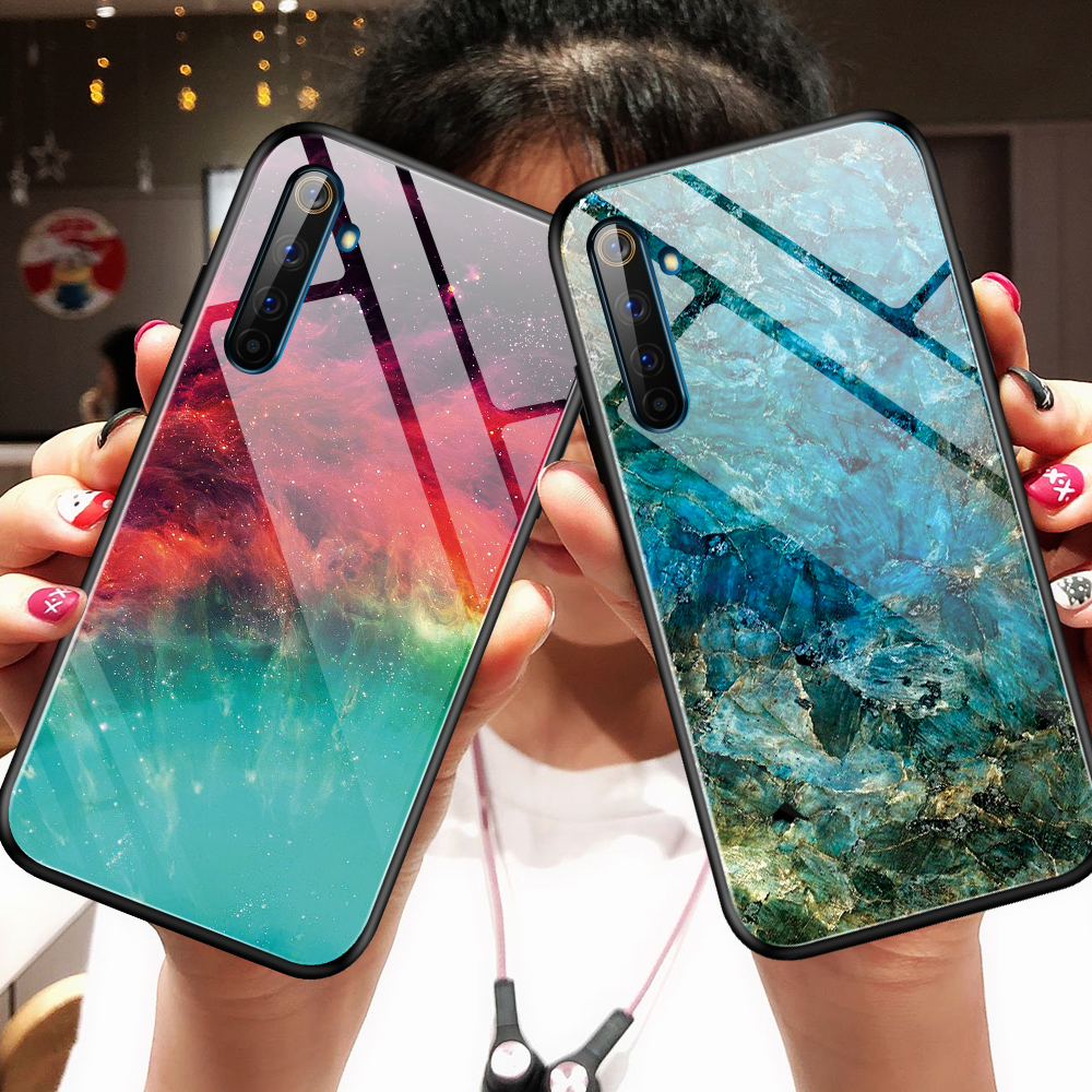 Высококачественный защитный чехол для Oppo realme 6 7 чехол Гибридный противоударный чехол для телефона из ТПУ с принтом чехол для задней крышки для realme взрывозащищенное стекло с защитой от царапин Чехол для мобильного телефона