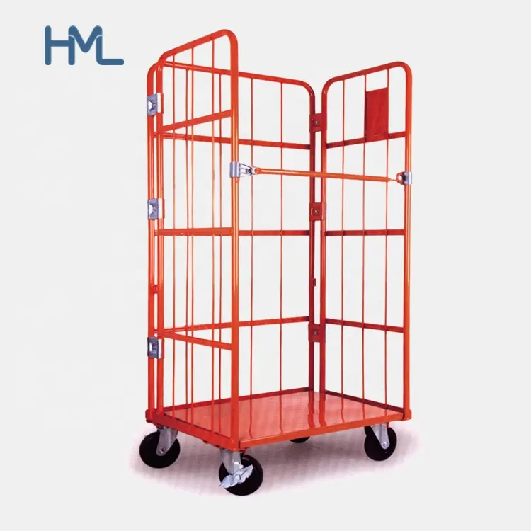 Customized sizes warehouse metal foldable steel logistics roll cage container