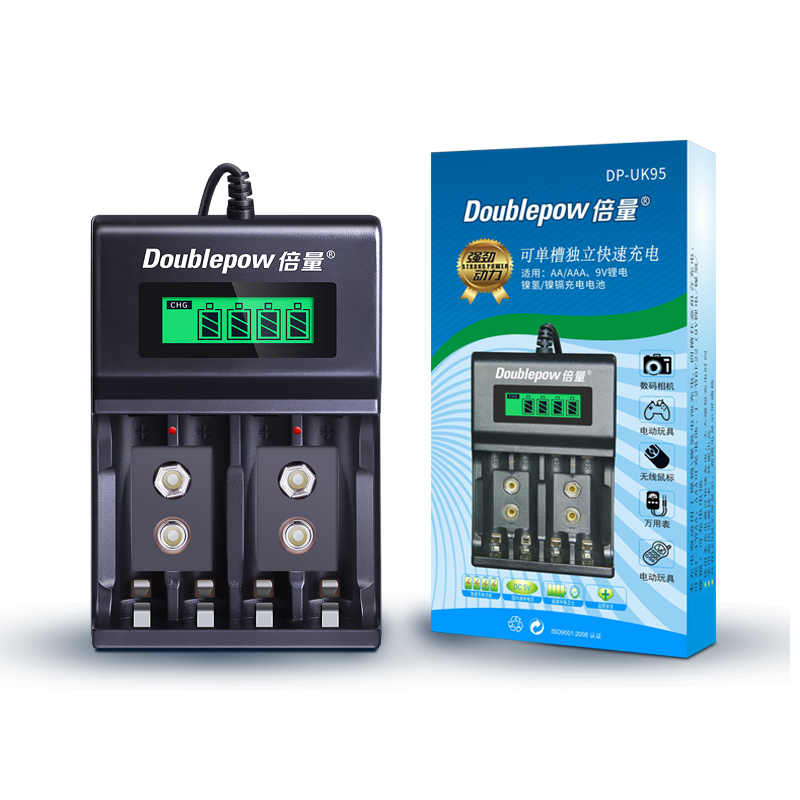 Многофункциональный 4 слота 1,2 V AA AAA 9V аккумуляторная батарея быстрый USB зарядное устройство с ЖК-дисплей экран