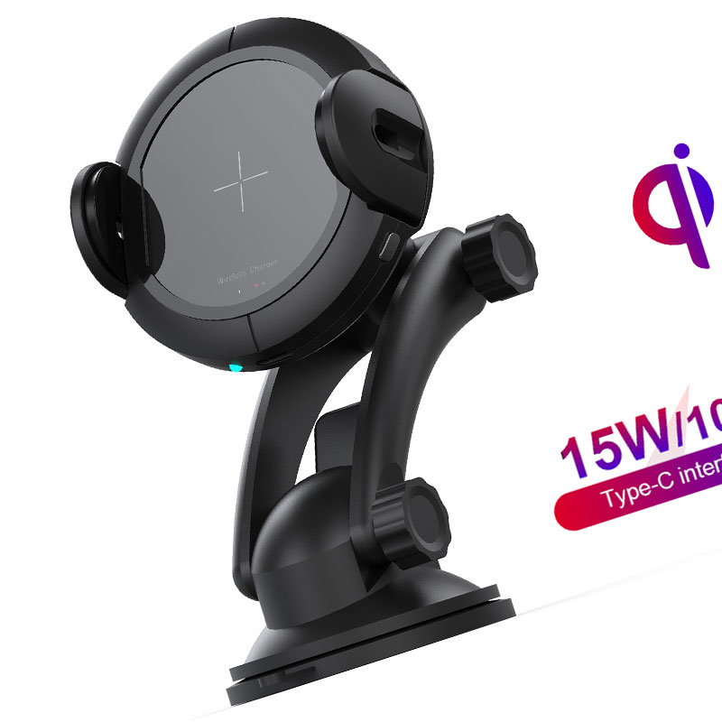 Hot selling 15W Mobile phone charging bracket intelligent automatic clip wireless charger Wireless Charging Stand Vehicle Mount