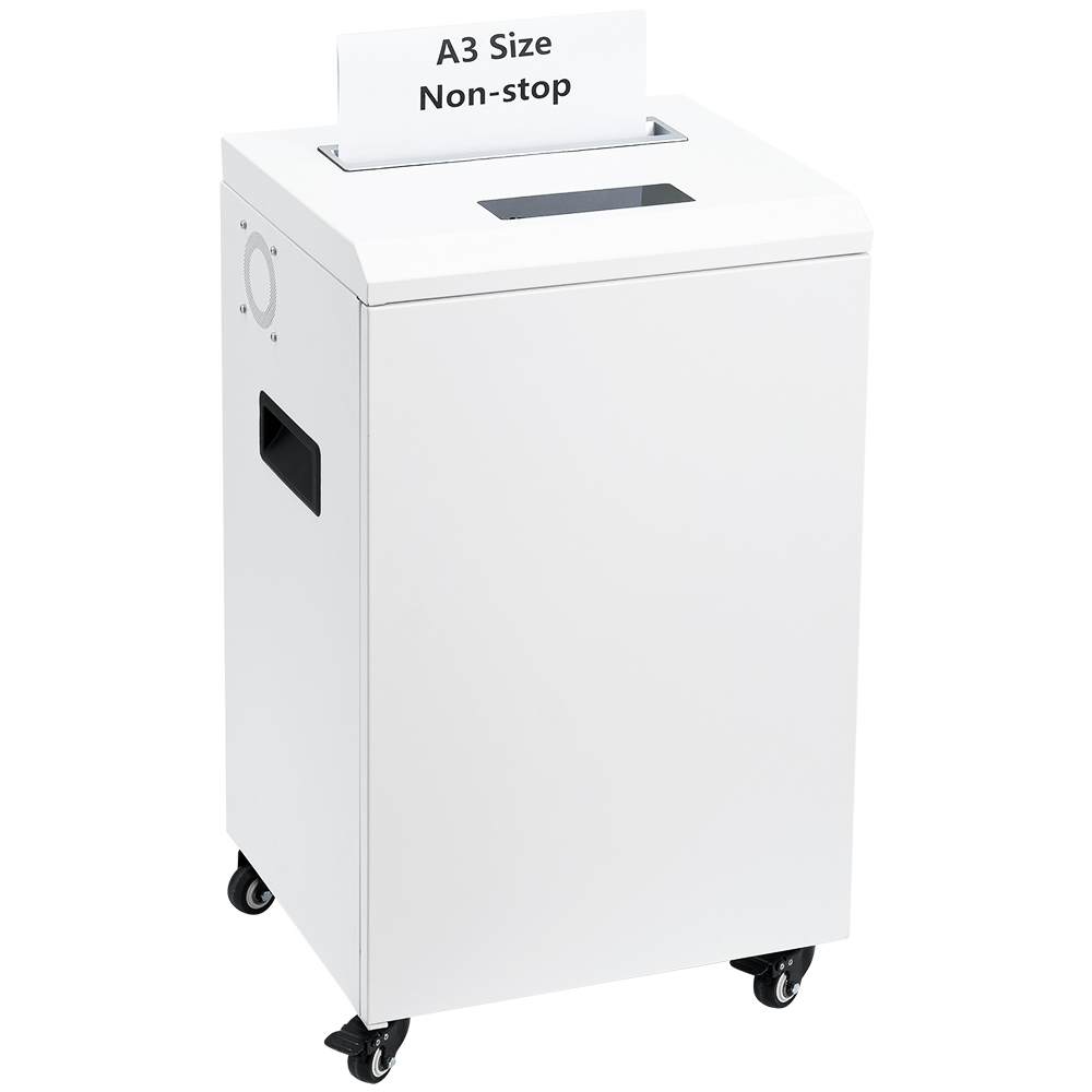 Commercial Office Paper Shredder 310mm Size Non-stop Cross Cut Shred 12-17 Sheet Shred Staple/Paper Clips/Card/CD with 60L Bin