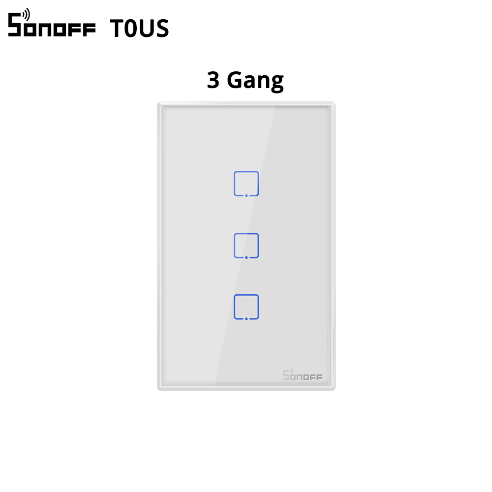 Sonoff T0us 3c Smart Wireless Light Wall Electrical Switch 3gang Wifi/app/touch/voice Control Works With Alexa Google Home Ifttt