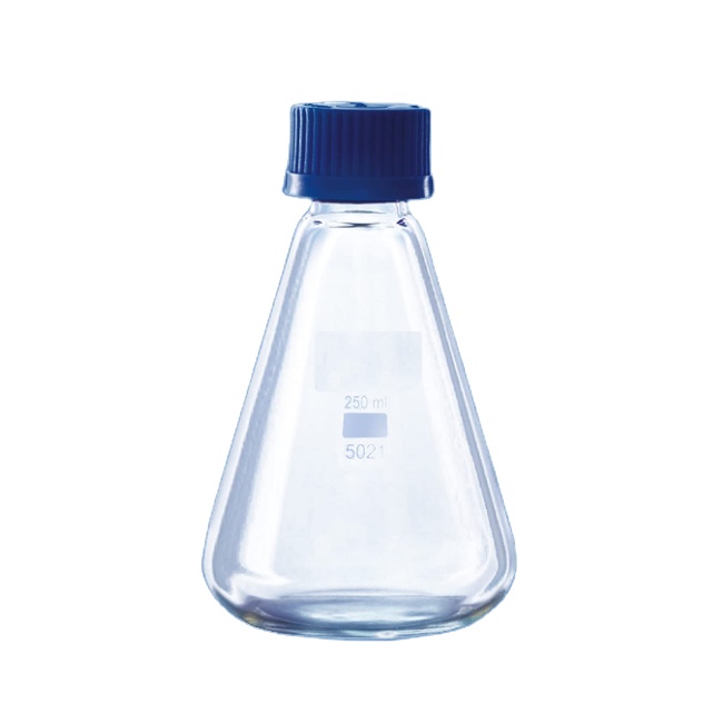 High Quality Polycarbonate Conical Flask with Screw-Cap for Laboratory Use Best Deal Available Flask Autoclavable Capacity 250ml