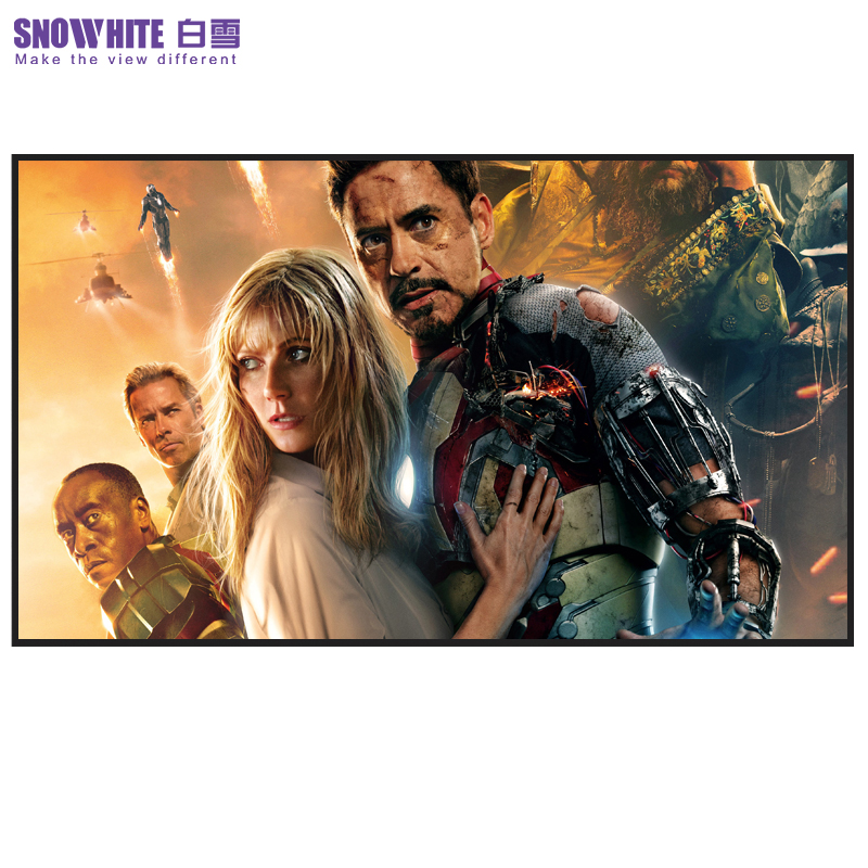 SNOWHITE 120 "16:9 формат SM120CFH-AK 4K 3D длиннофокусный объектив датчик окружающего света отказ от неподвижной рамы проекционный экран