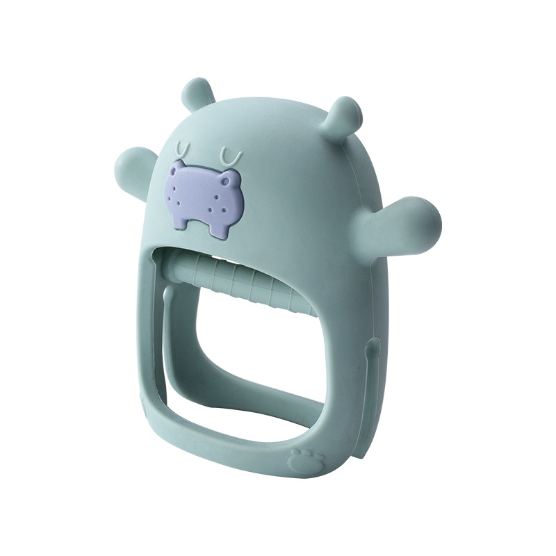 Бегемот Buddy анти-dropping детские жевательные игрушки для режущихся зубов защита рук, на возраст 0-6 месяцев, мягкий силиконовый детский Прорезыватель для зубов