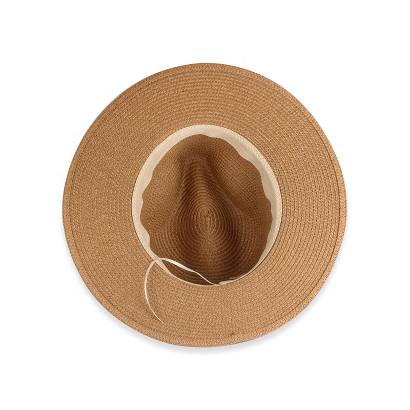 Forlynn Factory FL-FD021 Custom Color For Summer Outdoor sun shade With Plain Natural Straw Braid Grass Straw Fedora Hats
