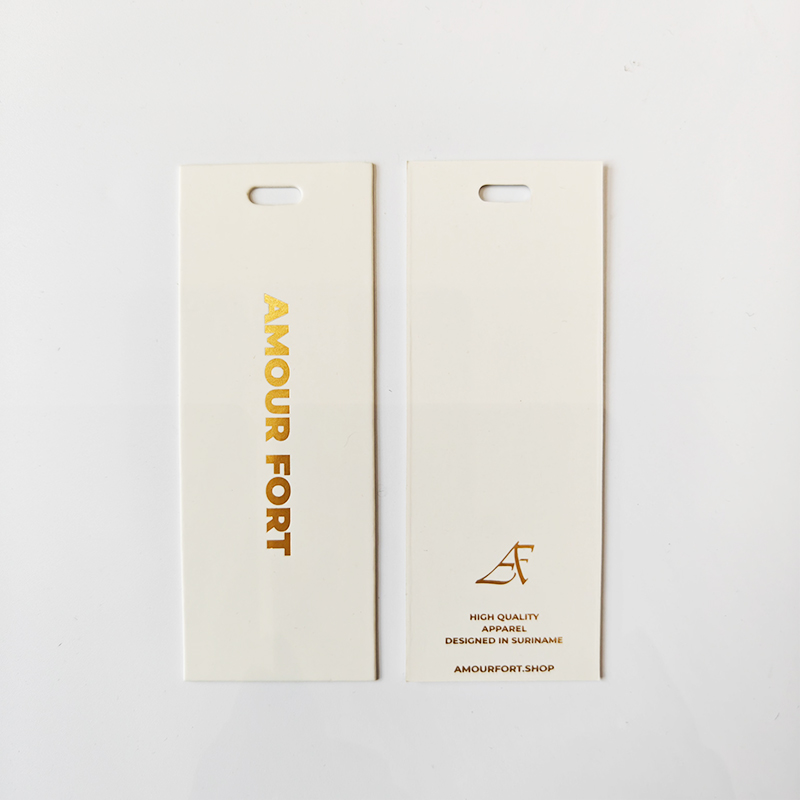 customized gold foil women shoes tags wholesale high quality paper cardboard garment swing hang tag embossed logo jeans tags