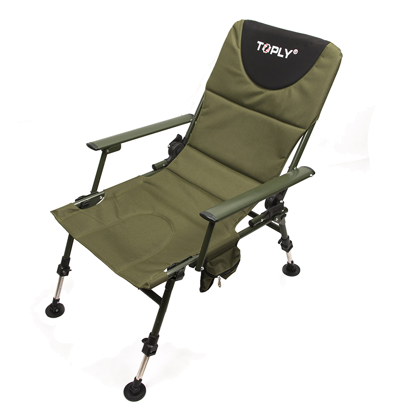 Outdoor folding chair with robust tubular steel heavy duty camping fishing chair for carp fishing chair