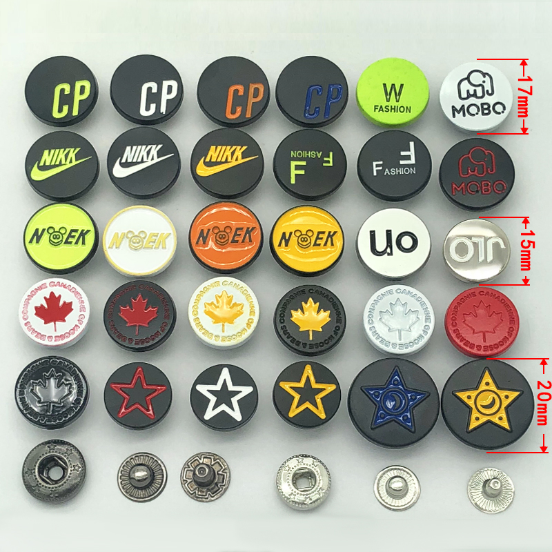 Wholesale custom metal color Round Button Custom Logo Metal Engraved Snap Button