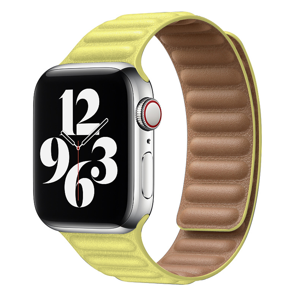 Сменный магнитный ремешок, кожаный ремешок, совместимый с Apple Watch серии 44 мм 40 мм