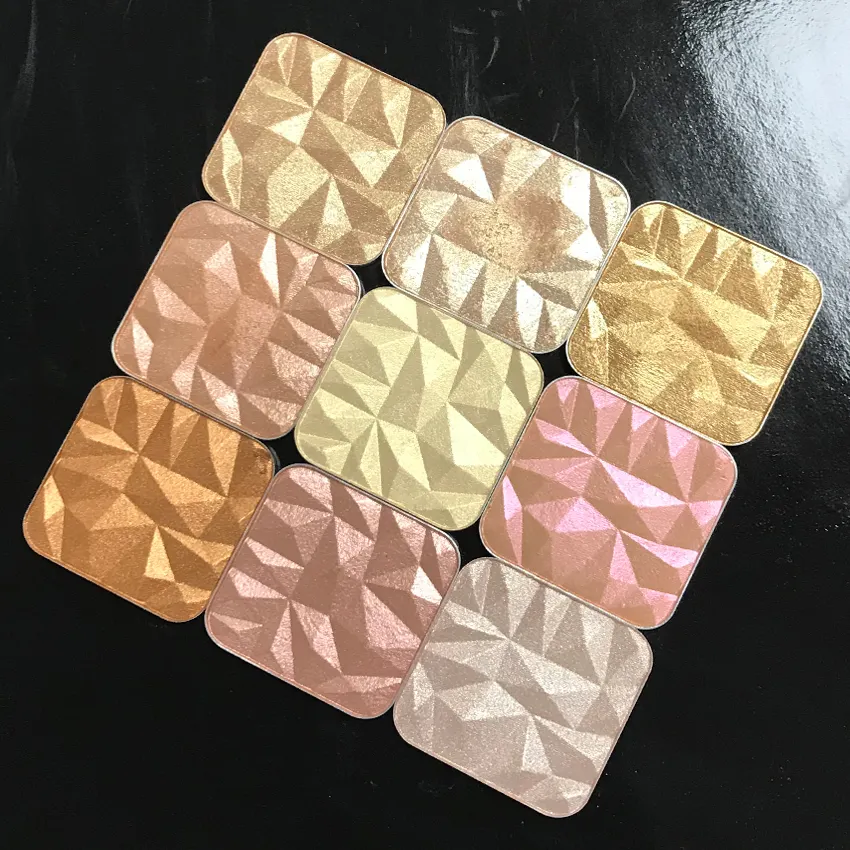 Customized Individually High Pigment Highlighter Palettes Private Label Baked Highlighter Makeup