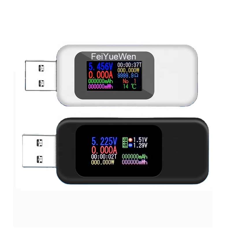 USB 2,0 напряжение переменного тока тестер 0,96 IPS ЖК-дисплей цветной экран USB зарядное устройство Тестер измеритель мощности батареи мобильного телефона детектор KWS-MX18