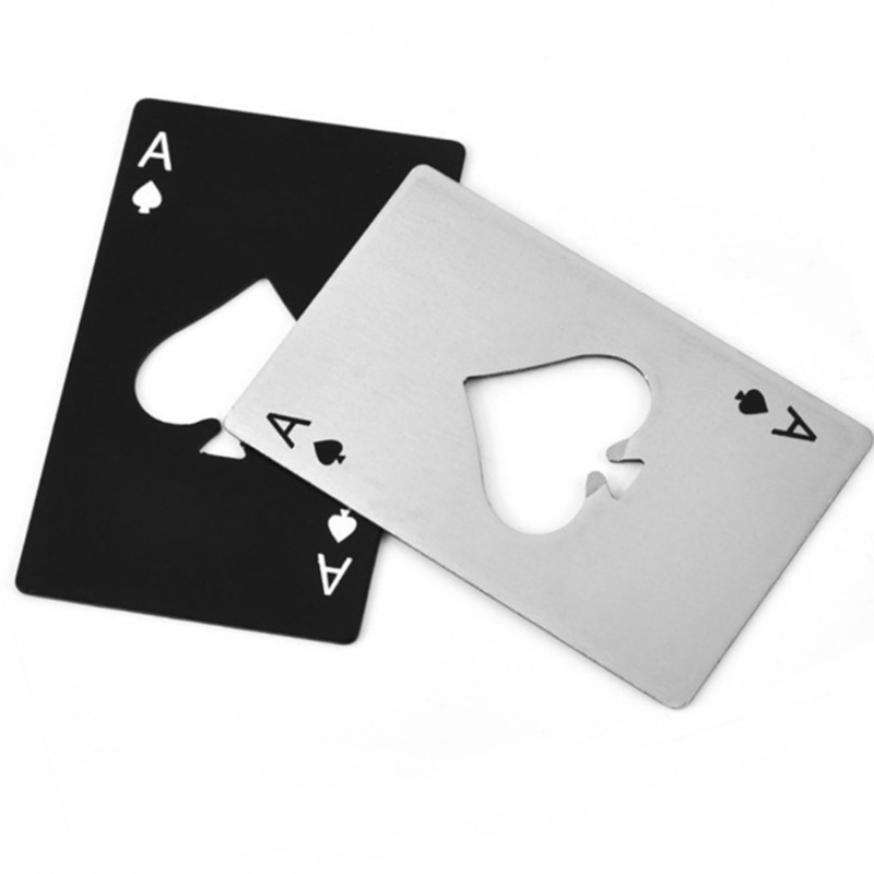 HXY, конкурентоспособная цена, игровая карта на заказ, открывалка для бутылок Ace из нержавеющей стали, открывалка для пивных бутылок Ace для покерных карт, подарок