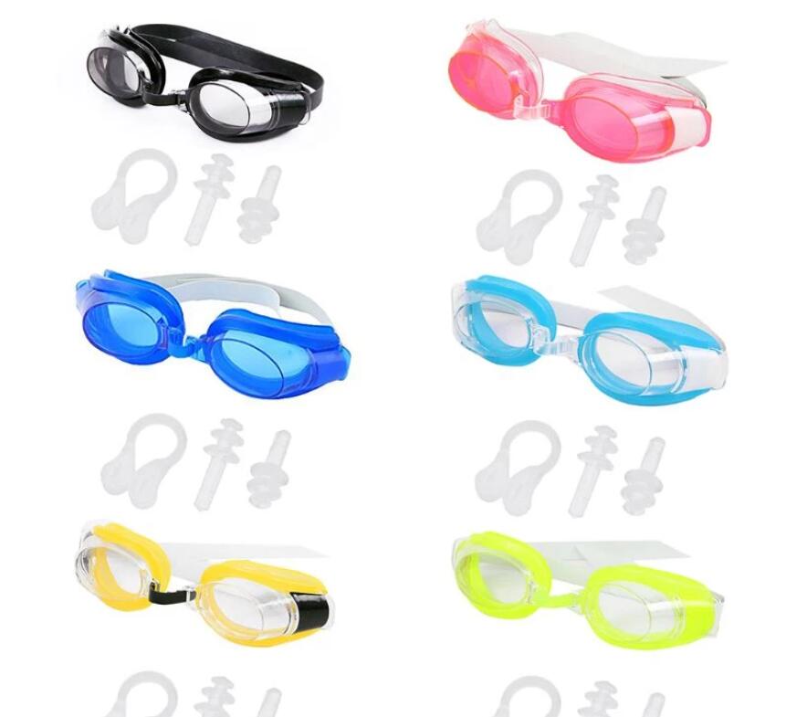 Wholesale Cheap Swimming Glasses Waterproof Anti Fog Adjustable With Nose Clip Ear Plug Swim Goggle target