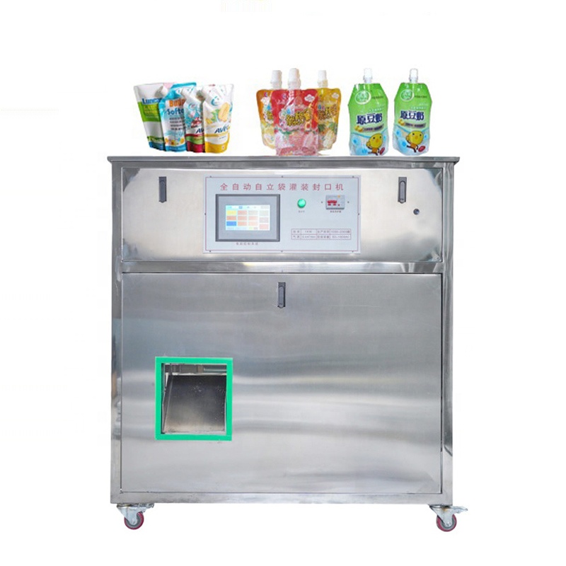 Fruit juice liquid soft drinks barbecue sauce stand-up bag filling packing machine.