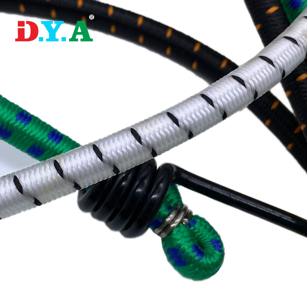 factory manufacture durable metal bungee cord clip nature latex bungee jumping cord rubber bungee cords