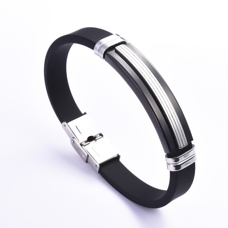 Zjjk1 fashion personality stainless steel silicone bracelet personality Bracelet lovers Bracelet