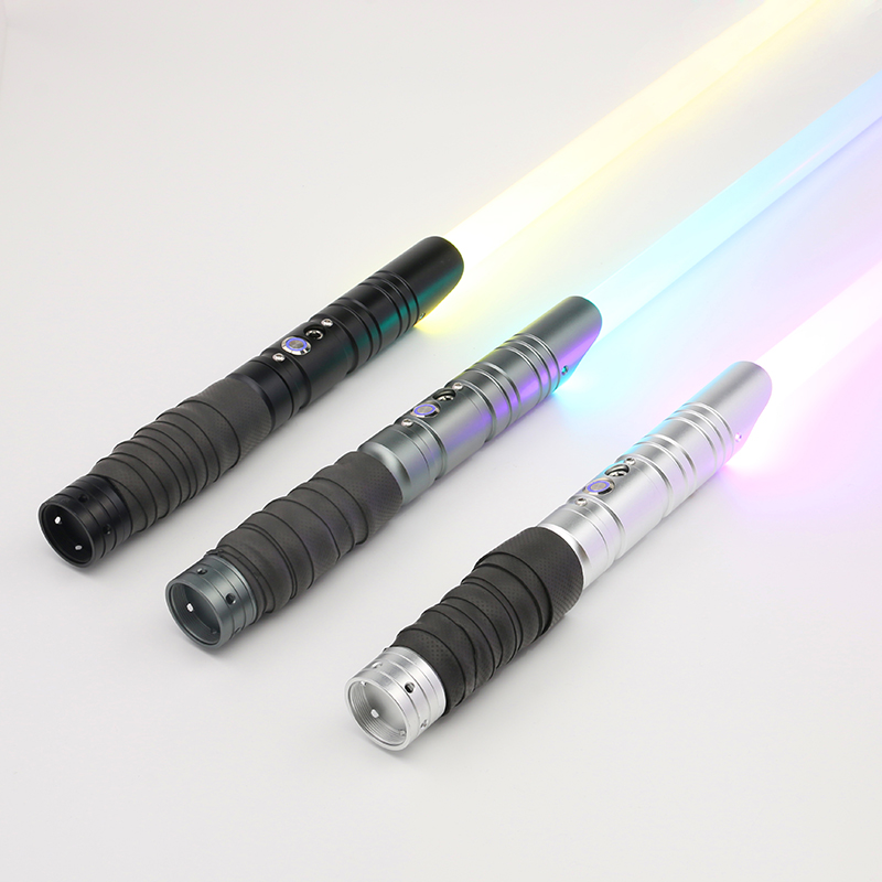 Сабля Новый RGB Световой бластер лазерный меч с 10 шт./набор, Soundfonts и 1 дюймов 82 см Дуэль лезвие с металлической ручкой вок игрушка