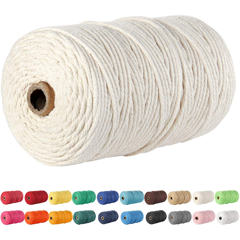 2mm 100m/roll 4ply cotton yarn Sewing Thread Twisted Macrame Cord Artisan String rope DIY Wedding Decor Supplies