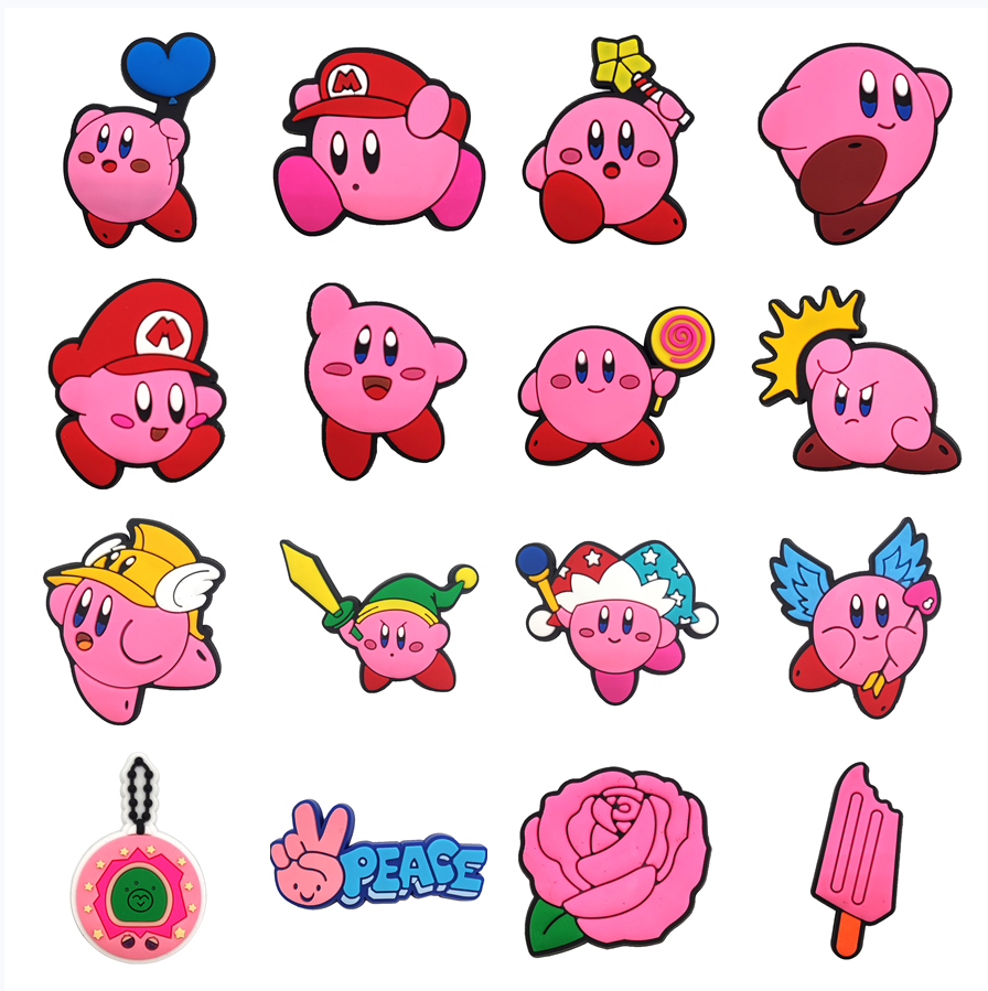 Подвеска для обуви Kirby Croc, аксессуары для дизайна, подарки на вечеринку для мальчиков, украшения для обуви, подвески Morty croc