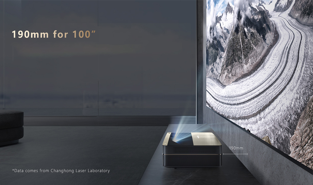 Changhong B8U Laser 4K Projector 2300ANSI Lumens Ultrashort Focus Home Theater Android 11.0 Smart TV with 3D MEMC