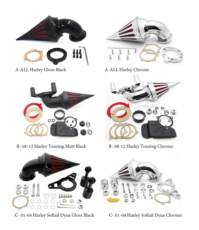 Воздухоочиститель DIYIYUN Chrome с шипами, воздушный фильтр подходит для Harley Davidson, все модели touring sportster softail dyna fat boy