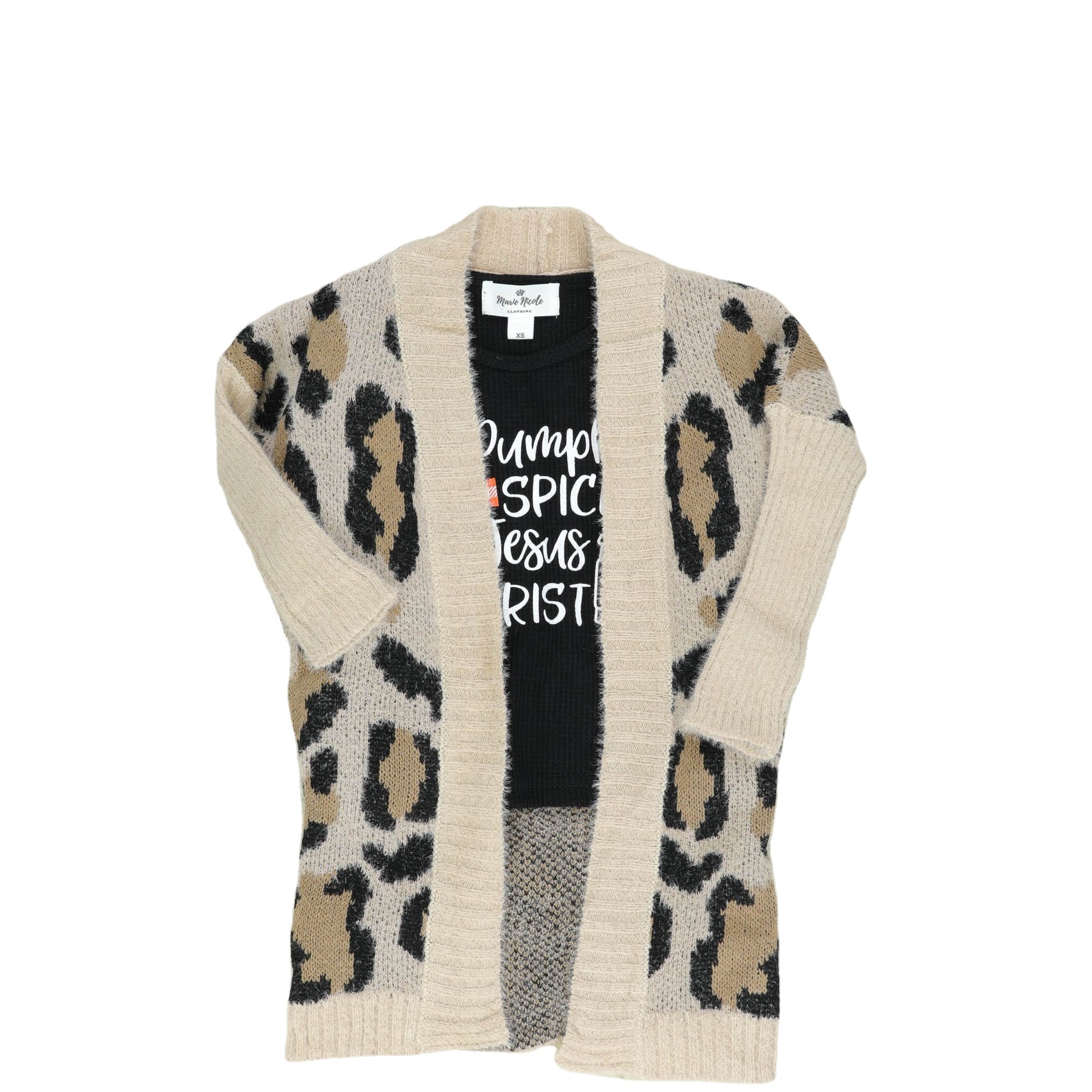 Boutique fashion long cardigan clothing mom and me leopard long cardigan
