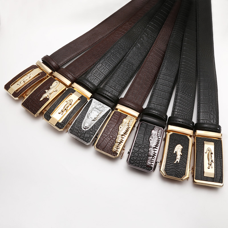 Wholesale customized fashionable men's automatic buckle microfiber waist belt