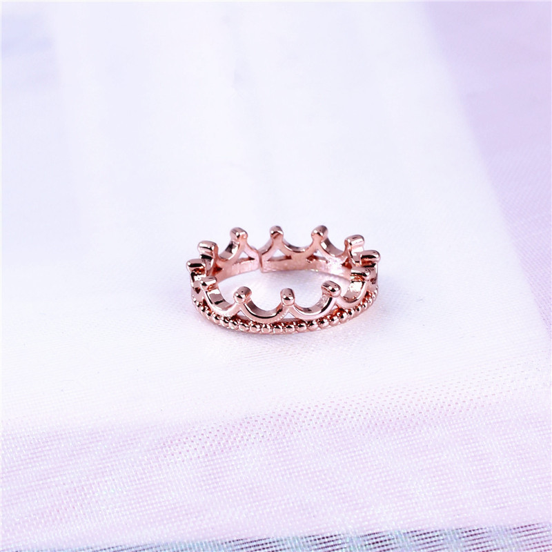 Ins Style Crown Adjustable Size Ring for Women Girls