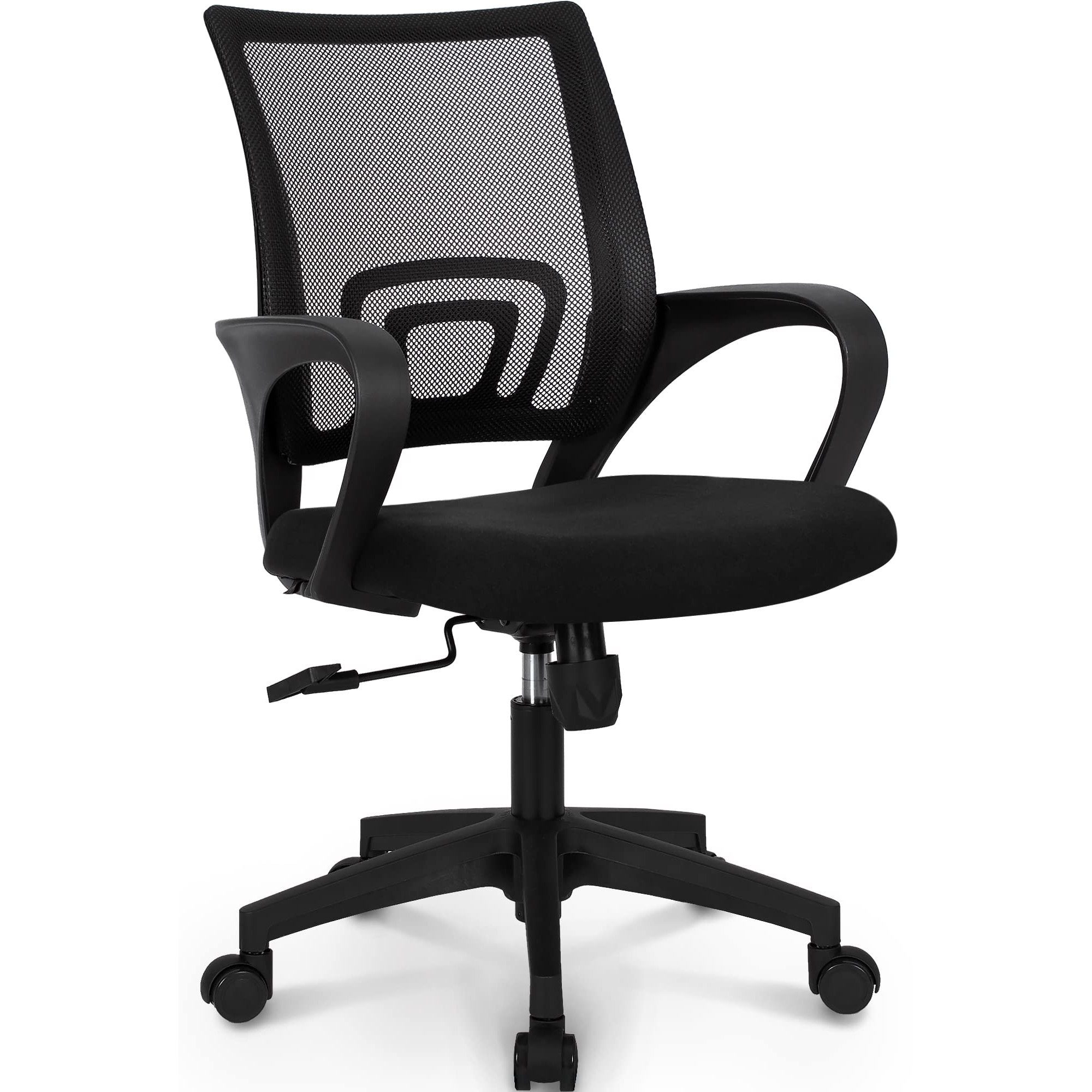 Office Computer Chair Gaming-ergonomic Mid Back Cushion Lumbar Support with Wheels Iron Swivel Chair Revolving Chair Sdfw.3