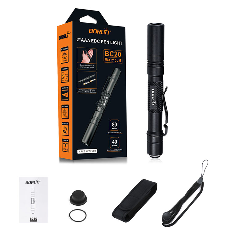 Boruit новый стиль BC20 яркий мини EDC фонарик Портативный 215lm карманный фонарик для обслуживания автомобиля и машины