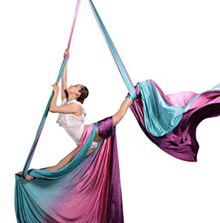 Wholesale Yoga Sling Inversion Swing 11 Yard Aerial Silks Equipment Antigravity Ceiling Hanging Aerial Yoga Hammock Trapeze Kit