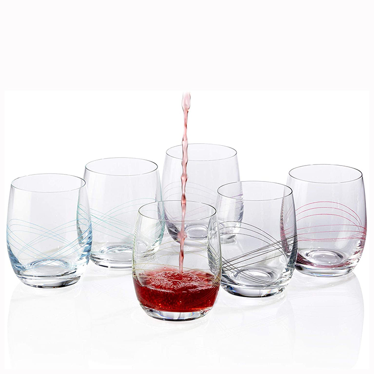 Высокое качество яйцевидной формы stemless бокалы для красного вина с OEM печать