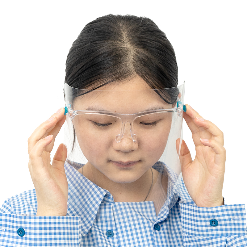Anti Fog Plastic Face Shield Dust Proof Protective Face Shields With Glasses