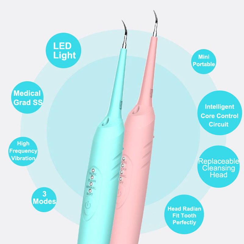 High Frequency Vibration Tooth Stains Tartar Scraper Oral Irrigator Electric Dental Calculus Remover