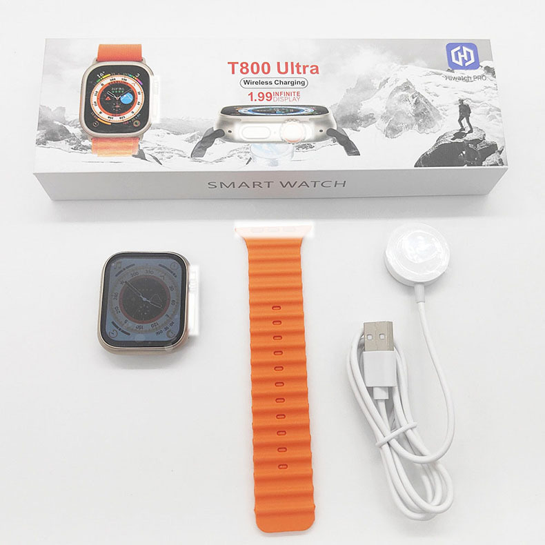 2023 новые умные часы T800 Ultra Smartwatch Bluetooth, Беспроводная зарядка, спортивные умные часы