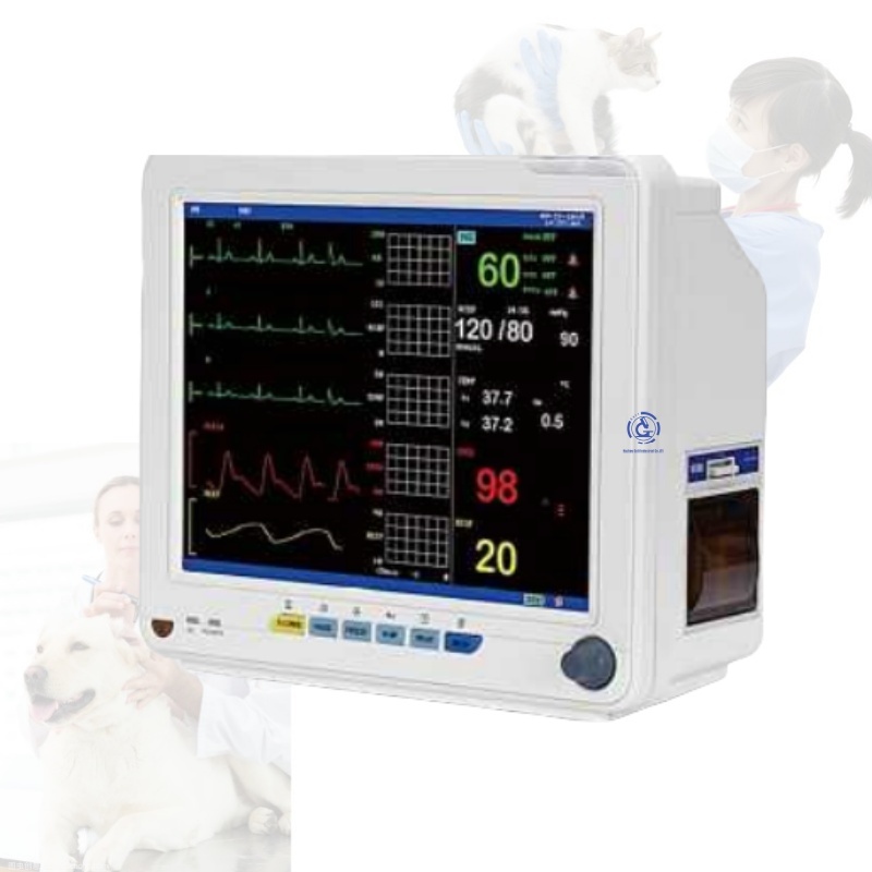 ICU hospital use cardiac monitor ETCO2 IBP multiparameter vital sign monitor