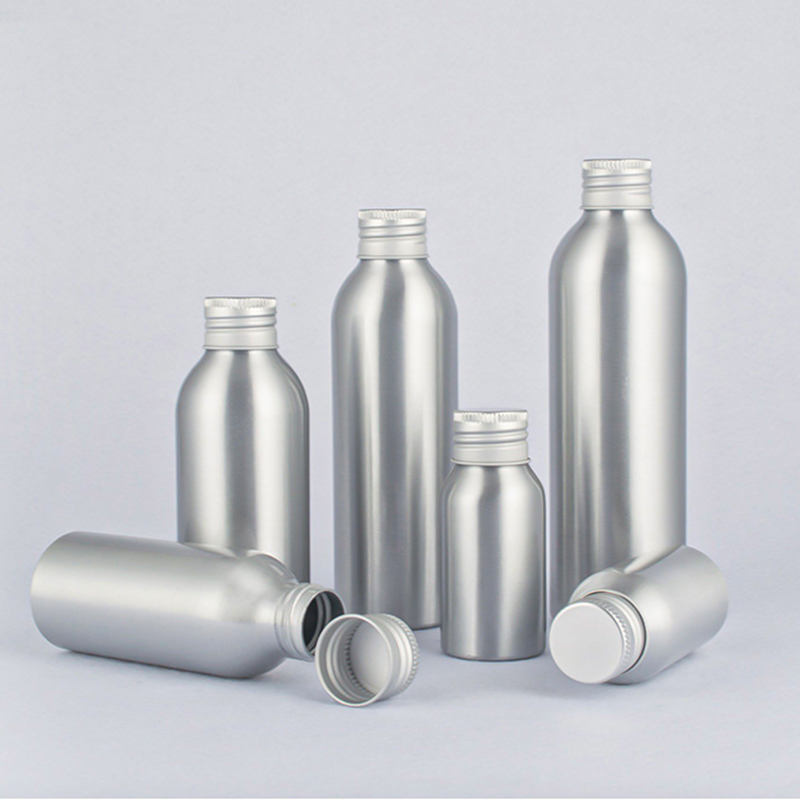 Custom High Grade Cosmetic Bottle 50ml 100ml 150ml 200ml 250ml Liquid Oil Aluminum Bottle with Screw Aluminium Lid