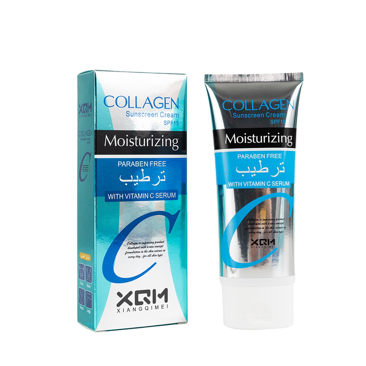 XQM stearamine SPF 15 коллаген витамин C сыворотка с защитой от солнечных лучей, солнцезащитный крем увлажняющий крем отбеливающий солнцезащитный крем для лица