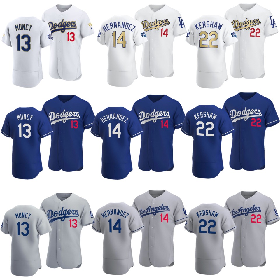 2021 New American High Quality Baseball Jersey Los Angeles #22 Kersh #13 Muncy Stitched Dodger jersey