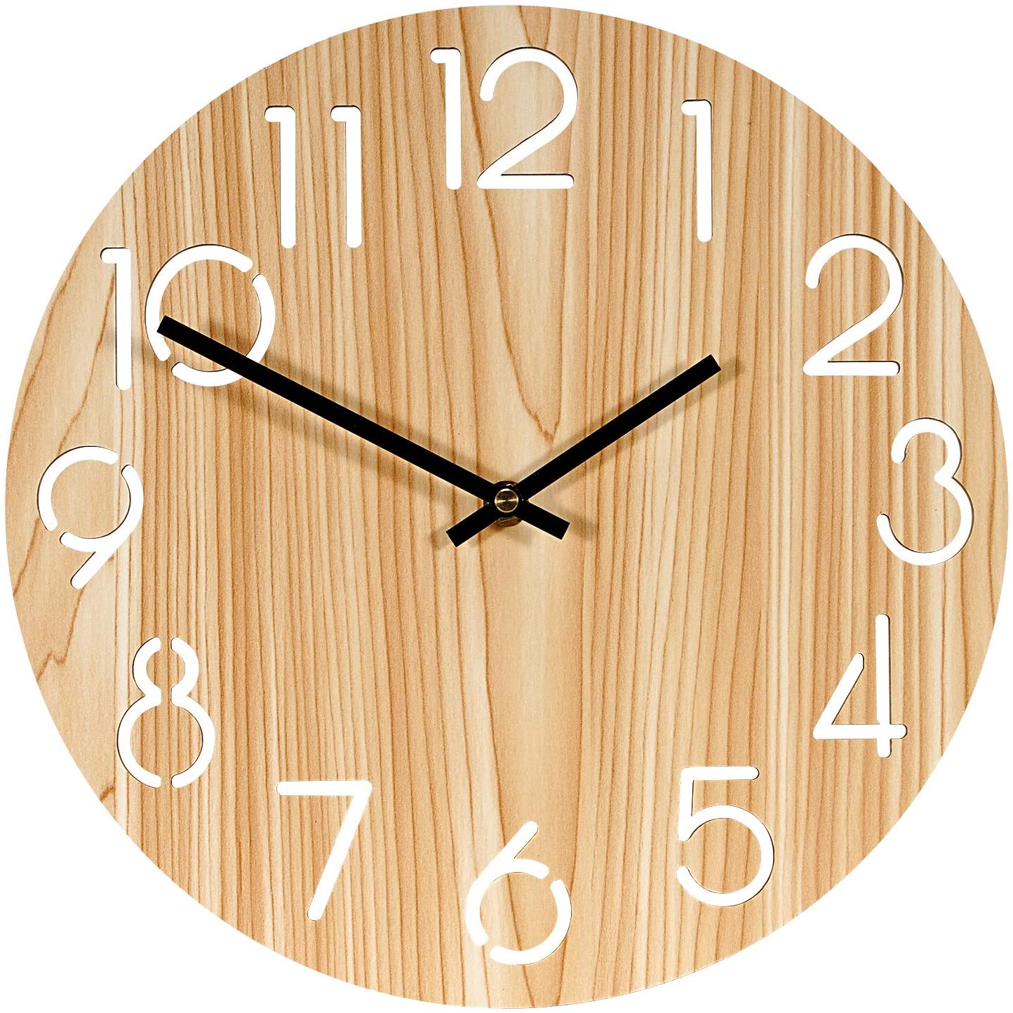 Wall Clock Non Ticking Clocks для Farmhouse Wooden Silent Living Room Dining Room Wooden House Decoration Battery открыт