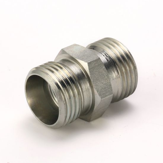 1C 1D Series DIN Standard Steel Straight Metric Thread Union Bite Type Hydraulic Adapters