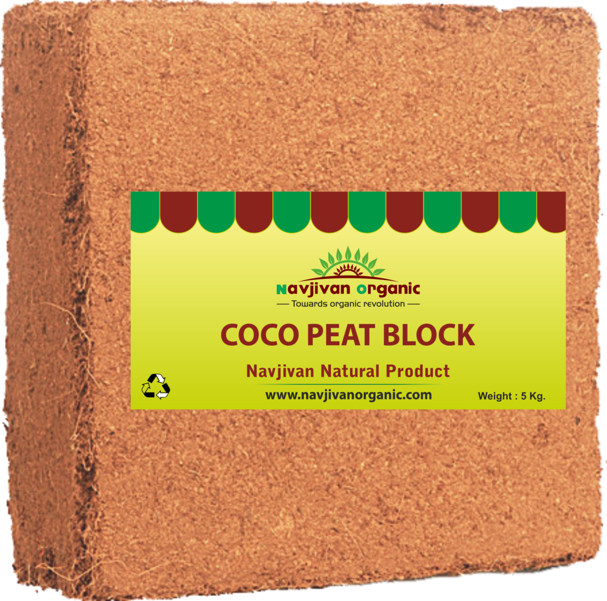 Compressed Raw 5KG Slabs Coconut Coco Peat Fiber Coir Pith