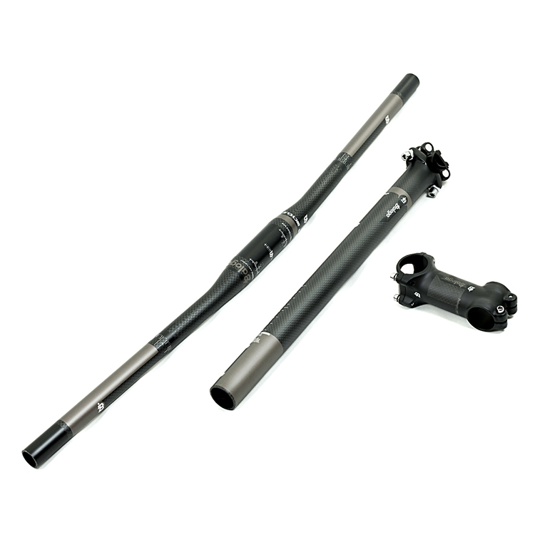 Full Carbon Fiber Bicycle Handlebar Set 3K Handlebar + stem + Seatpost Mtb Mountain Bike Bicicleta Bicycle handle bar set