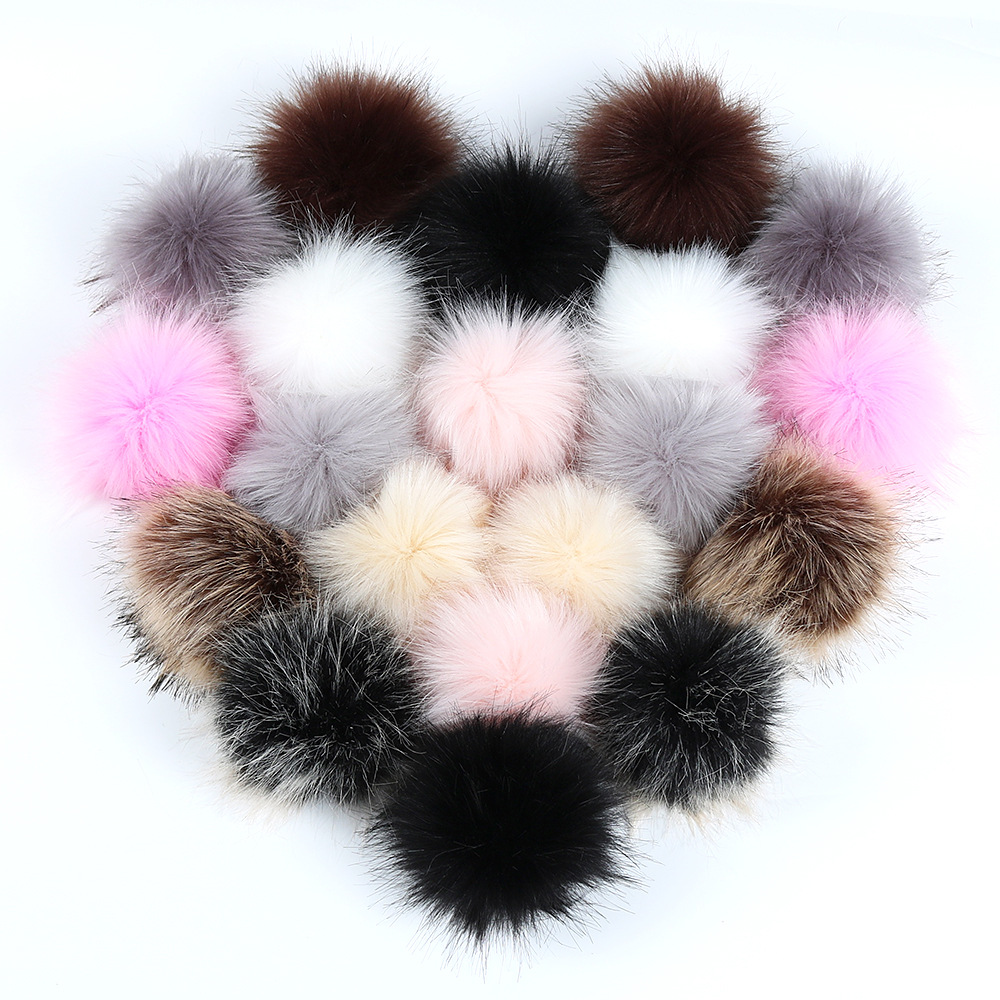 Высота каблука 10 см из искусственного лисьего меха; Pom Poms с нажимной кнопкой Съемная одежда высшего качества легко шить на DIY ворсистый меховой помпон шарики для шапка бини
