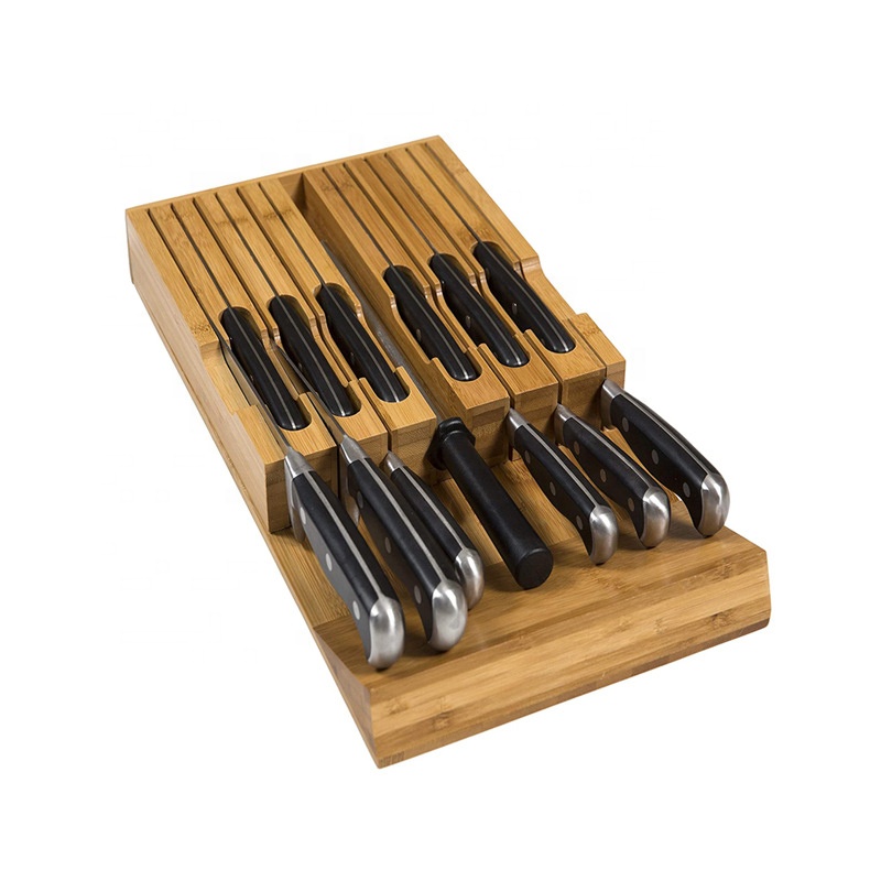 2021 Multi-function Creative Wooden Bamboo Knife Rack Storage Knife Holder for Kitchen