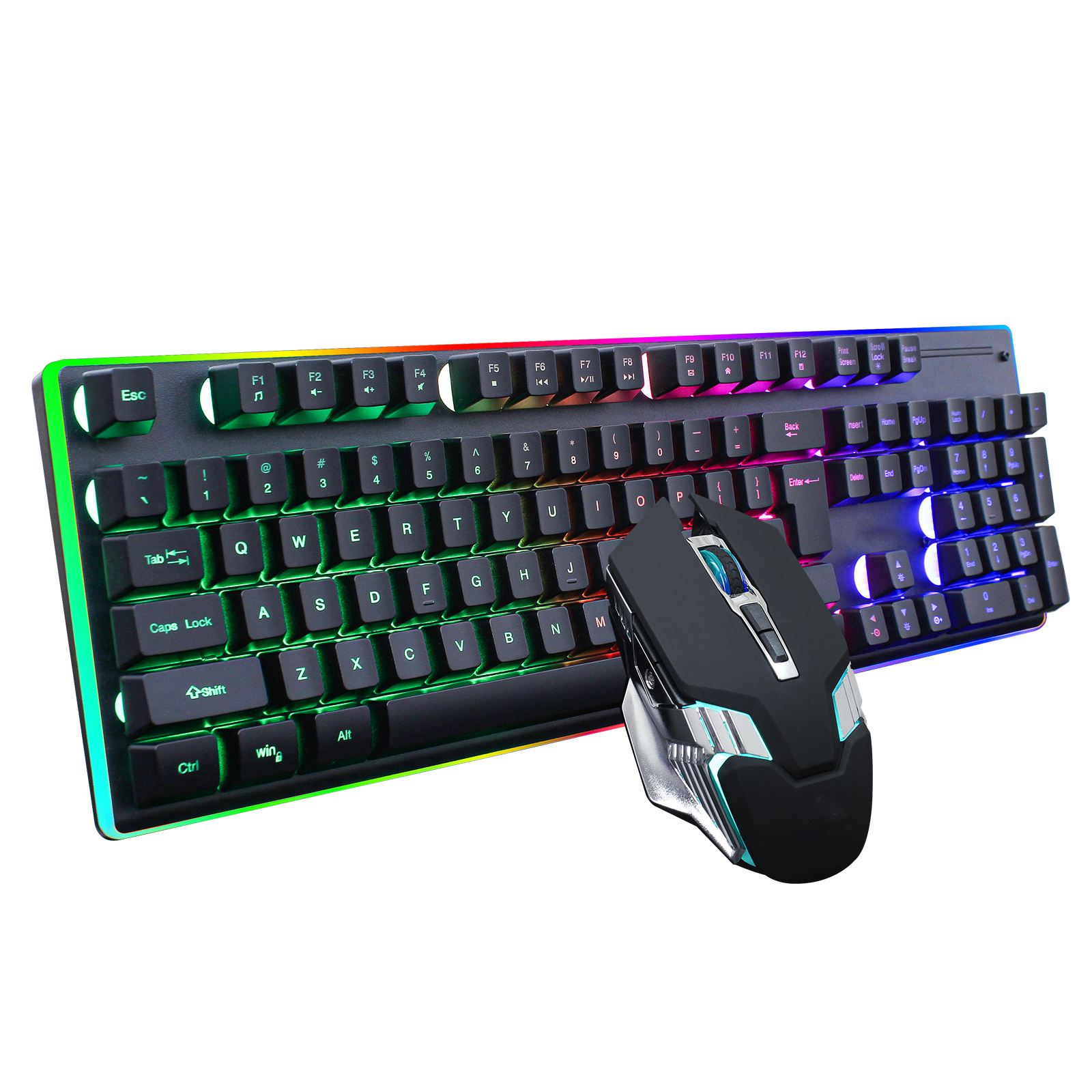 AIWO Hot Sale Two-color Floating Keycaps Backlit Keyboard Mouse Combos Set Wireless