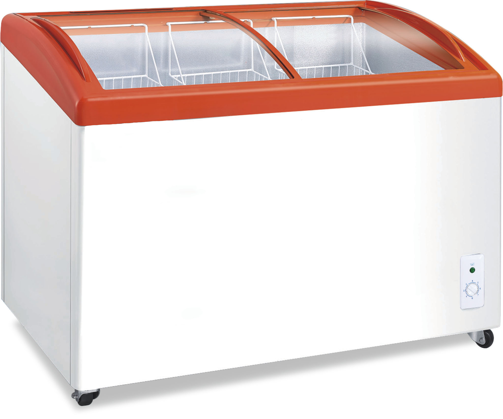 Mini glass door chest freezer sliding door