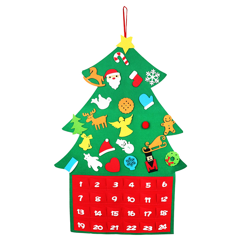 Decoration Custom Fillable Felt Sublimation Christmas Tree Countdown Christmas Advent Calendar